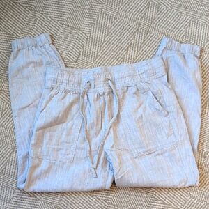 GAP Heather Gray Cotton High Elastic Waist Light Weight Pants Joggers Small